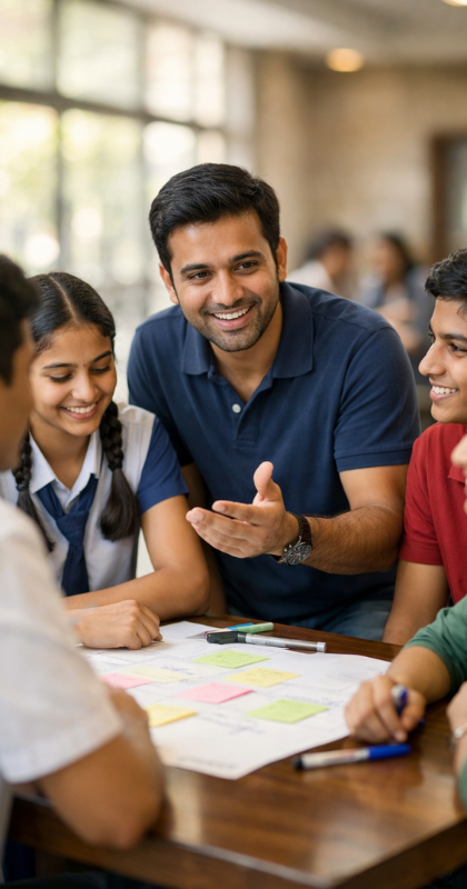 Students participating in life skills workshop